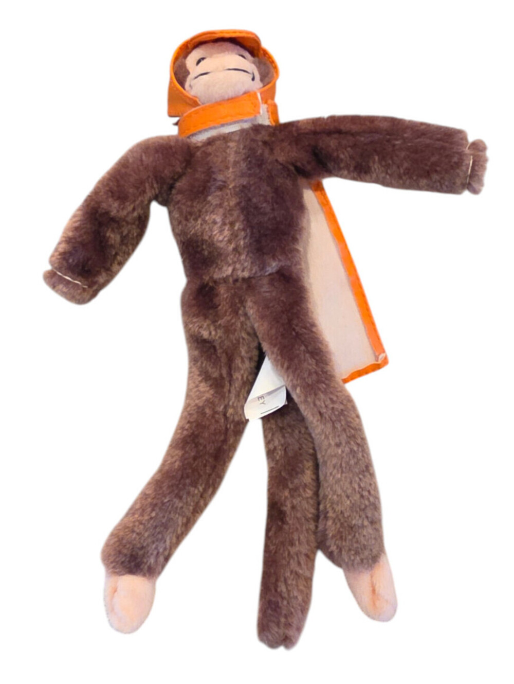 Vintage Superfly Monkey Plush Stuffed Animal Brown w/ Orange Cape